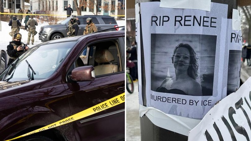 Demonstrators in Minneapolis have accused US law enforcement agents of murdering a woman.