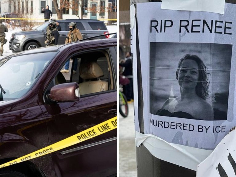 Demonstrators in Minneapolis have accused US law enforcement agents of murdering a woman.