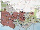 A total fire ban is in place for the entire state of Victoria as catastrophic fire ratings (in red) affect large parts of the state. Source: Emergency VIC