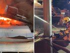 An early morning inferno has destroyed multiple luxury boats at a marina in a prestigious Sydney suburb.