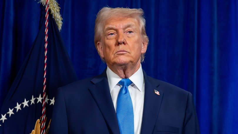 US President Donald Trump during a news conference at the Mar-a-Lago Club in Palm Beach, Florida, US, on Saturday, Jan. 3, 2026. President Nicolas Maduro has been charged in the US after he was captured and flown out of Venezuela, following a series of airstrikes that mark an extraordinary escalation in the Trump administration's months-long campaign against the country. Photographer: Nicole Combeau/Bloomberg