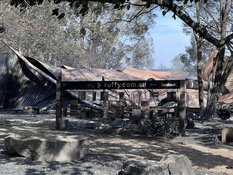 Damage from bushfires in Ruffy, Victoria.