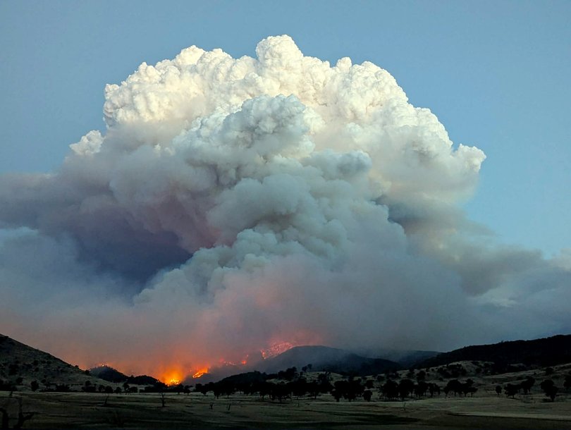 Bushfire on the Victoria/NSW border near Walwa