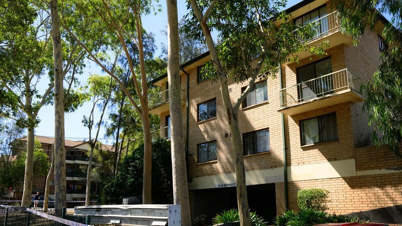 Police cordon at the crime scene on Newman Street at Merrylands this morning in Sydney, Australia. Picture: NewsWire / George Chan.