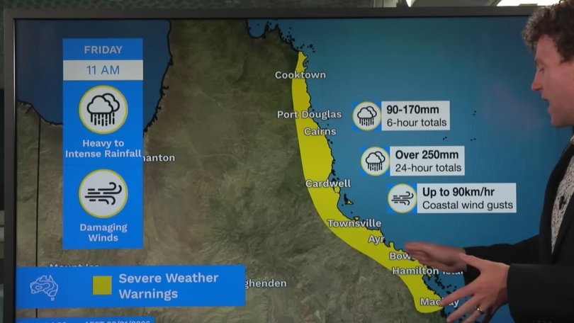 The wild weather will extend beyond the immediate cyclone zone. Picture: BOM