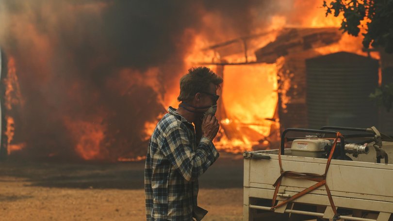 Apocalyptic scenes are being observed in three emergency level blazes in Victoria. Picture: NewsWire/ Jason Edwards