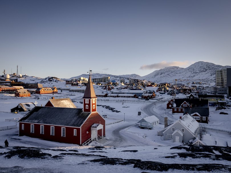 The Nuuk Cathedral, built in 1849, in Nuuk, Greenland, Jan. 13, 2025. 