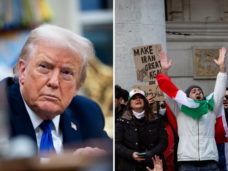 Donald Trump is weighing military options as Iran protests erupt globally.