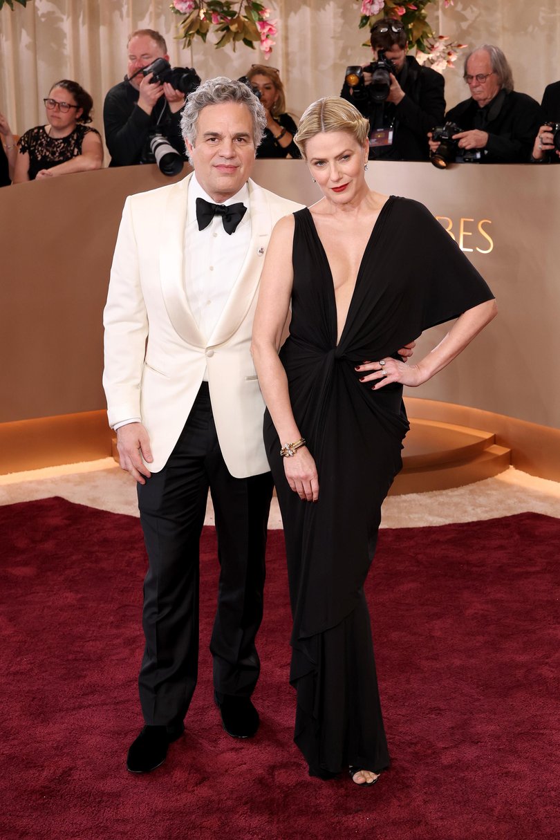 Mark Ruffalo and Sunrise Coigney attend the 83rd Annual Golden Globe Awards.