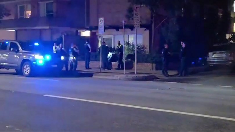Police swarmed Oxford Street in Bondi late on Sunday night.