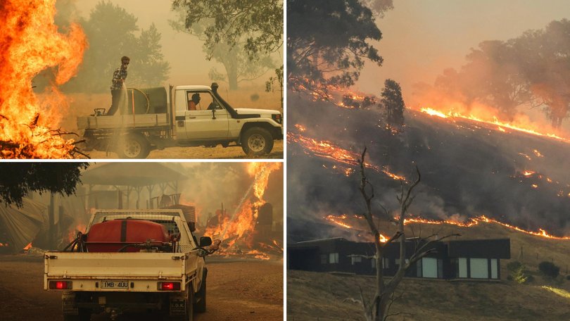 Residents in north-east Victoria have been warned to ‘take shelter now’ as an out-of-control bushfire rages near the New South Wales border.