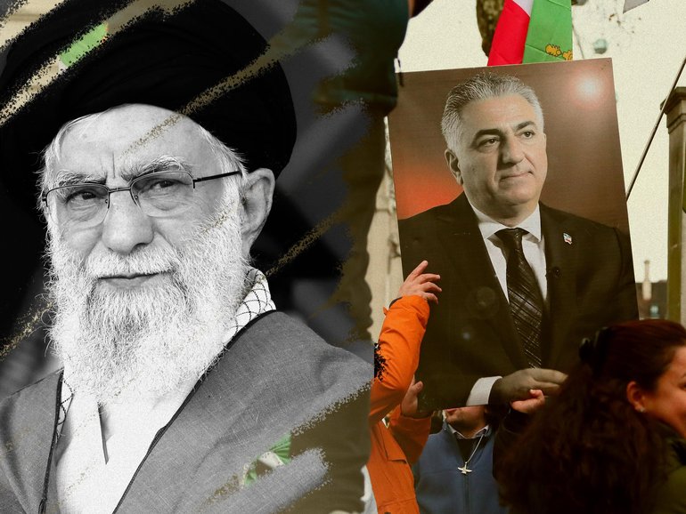 Iran’s ageing Ayatollah Ali Khamenei is once again facing pressure as a new wave of protests highlight Reza Pahlavi, the son of the shah deposed in 1979, right, as a possible figurehead going forward.