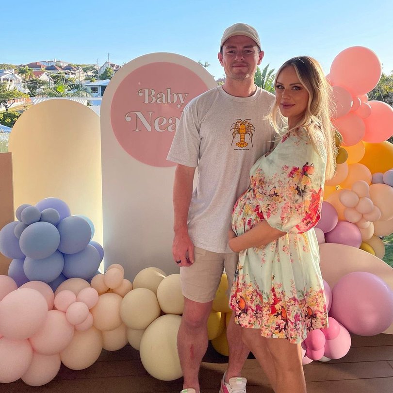Lachie Neale and his pregnant wife Jules Neale.