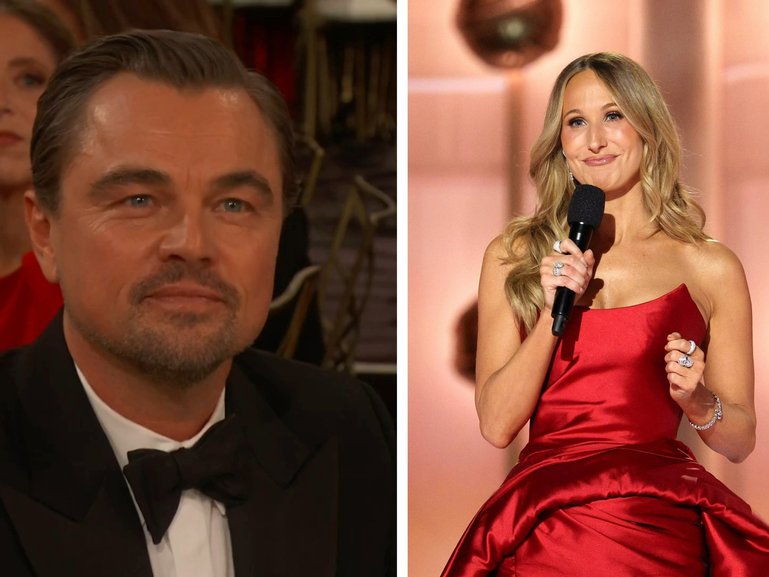 Nikki Glaser has apologised to Leonardo DiCaprio mid monolouge at the Golden Globes.