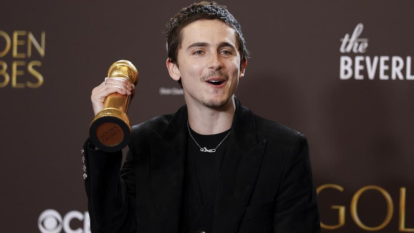 Timothee Chalamet won the male actor, motion picture, musical or comedy award for Marty Supreme. (EPA PHOTO)