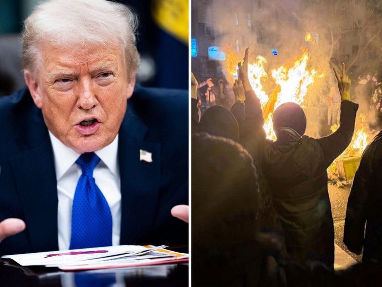 US President Donald Trump is urging Iranians to keep protesting and says help is on the way.