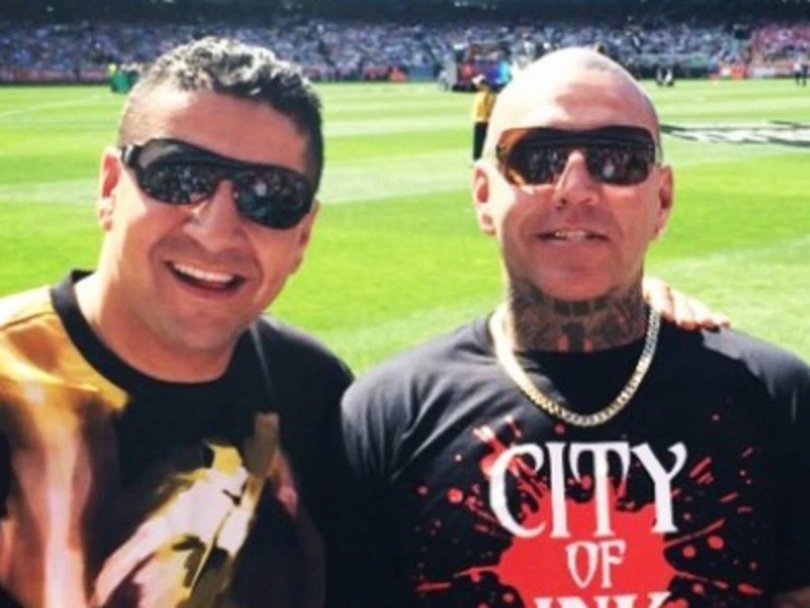 Kazem Hamad (left) at the footy with Toby Mitchell. Picture: Unknown