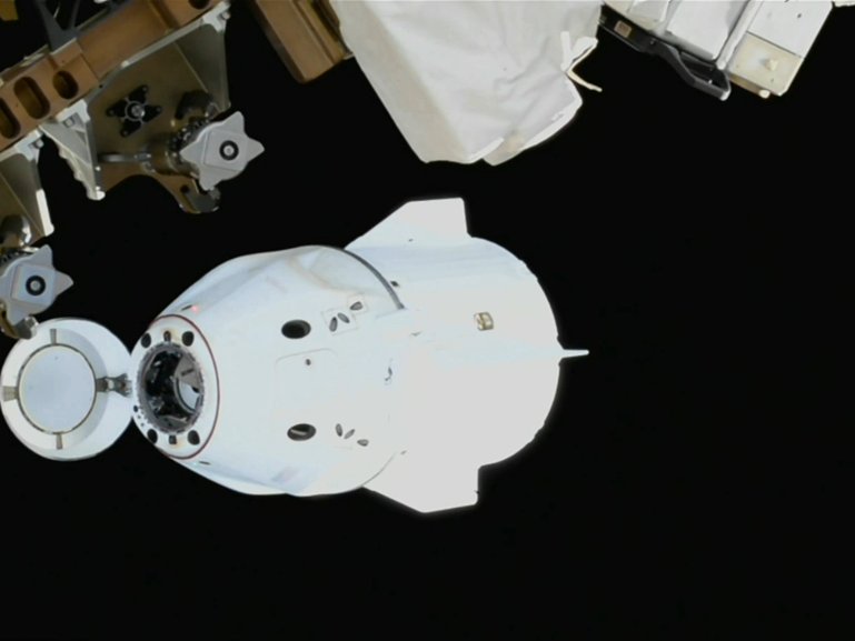 SpaceX Dragon undocking from the Harmony Node of the International Space Station.