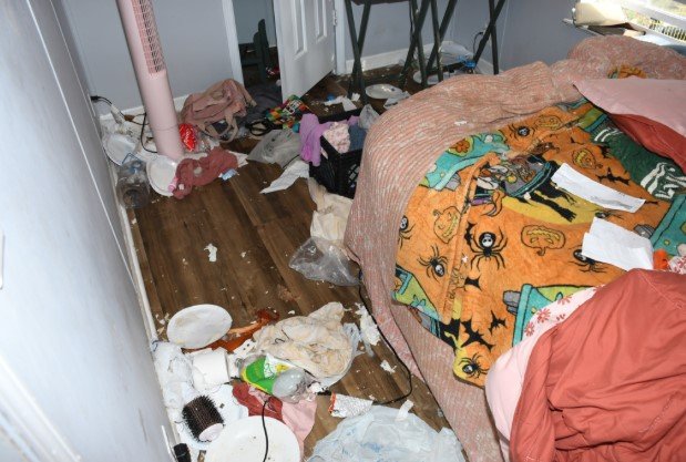 The filthy conditions the girl was forced to live in.
