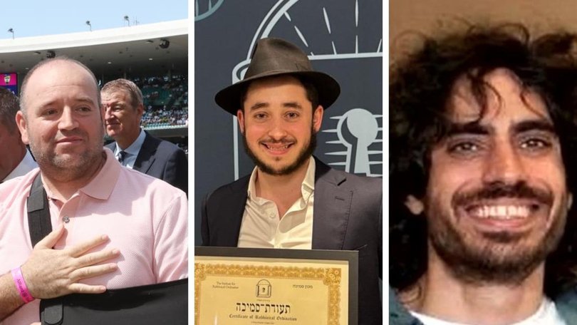 Ahmed Al-Ahmed, Rabbi Leibel Lazaroff and Gefen Bitton have been bestowed Keys to the City for their heroism during the Bondi terror attack. Picture: Supplied