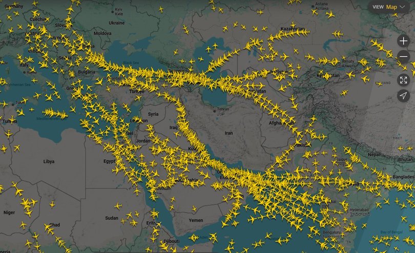 Iran's airspace after it was temporarily closed. 