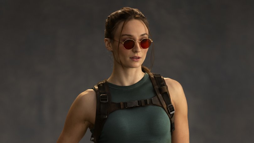 Sophie Turner as Lara Croft in the upcoming Tomb Raider series.
