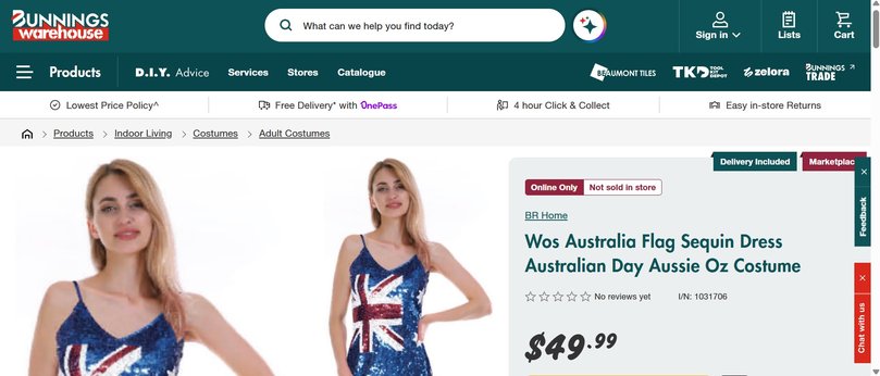 An online only offering on the Bunnings Warehouse website.