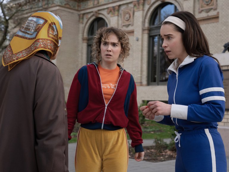 Haley Lu Richardson and Emilia Clarke in Ponies