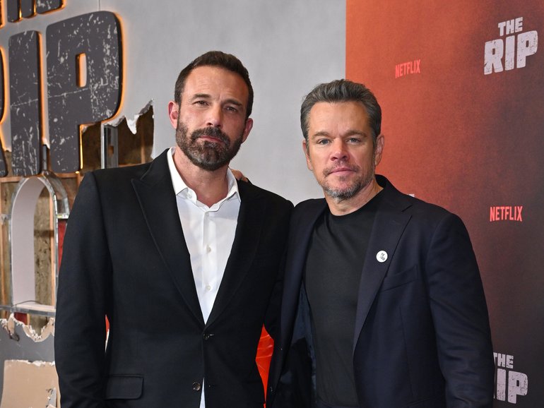 Ben Affleck and Matt Damon at The Rip premiere.