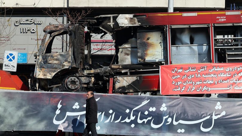 Unrest in the streets of the Iranian capital Tehran peaked with acts of vandalism, authorities say. (EPA PHOTO)