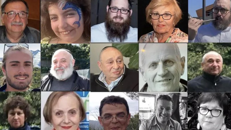 The fifteen Bondi Beach terror attack victims, from top left: Tibor Weitzen, Matilda, Rabbi Yaakov Levitan, Marika Pogany, Rabbi Eli Schlanger; middle row: Dan Elkayam, Reuven Morrison, Alex Kleytman, Peter Meagher, Boris Gurman, Sofia Gurman, Edith Brutman, Boris Tetleroyd, Adam Smyth, Tania Tretiak. Picture: Supplied