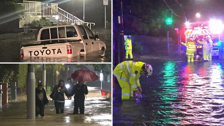 More than a dozen people have been rescued across Sydney amid heavy rain.