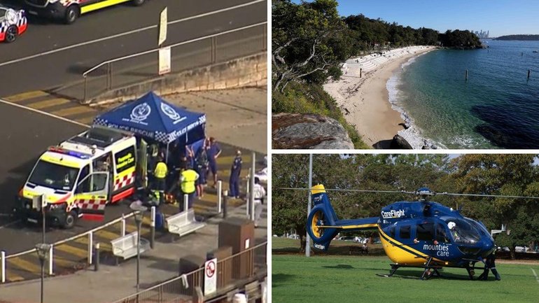 A 12-year-old boy is fighting for his life after a shark attack at a popular Sydney harbour beach on Sunday afternoon.