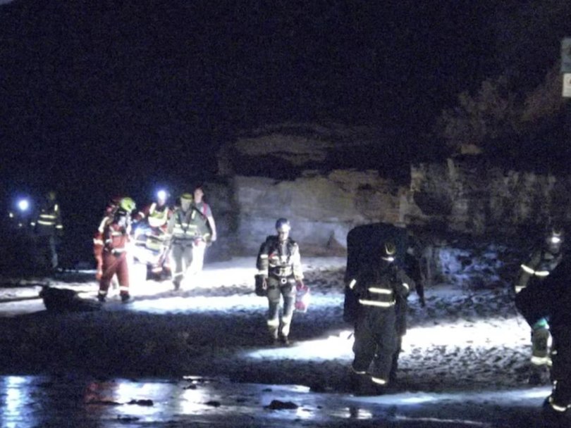 He needed to be extricated by firefighters and a high angle rescue team. Picture: ABC