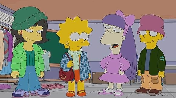 A 2025 Simpsons episode featured Lisa joining Springfield High's fashion set with Marge's 90s-era clothing.