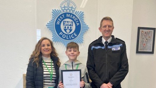 Zac Howells, 12, was awarded for his heroic actions after his mother fell unconscious at the wheel.