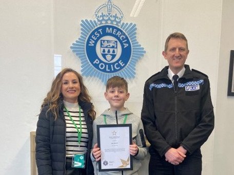 Zac Howells, 12, was awarded for his heroic actions after his mother fell unconscious at the wheel.