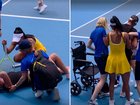 Priscilla Hon helped her opponent into a wheelchair. 