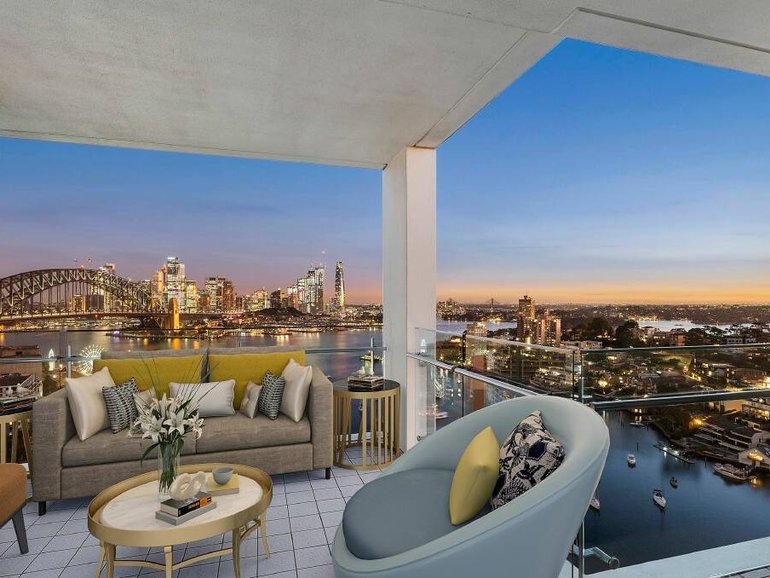 The view from the $8.5 million apartment in Sydney's Latitude complex.
