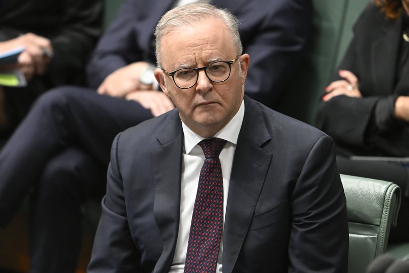 Prime Minister Anthony Albanese during the Victims of the Bondi antiemetic terror attack - Condolence motion at Parliament House in Canberra. 