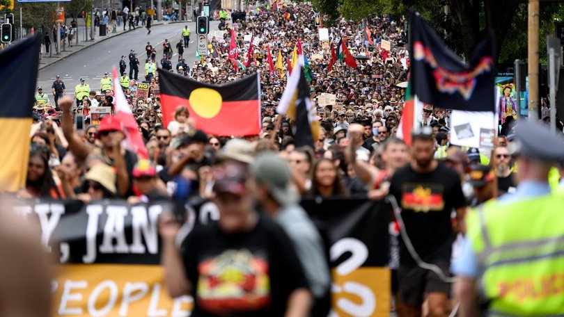 There are fears police will extend protest laws, banning Sydney's Invasion Day rally on January 26. (Steven Markham/AAP PHOTOS)
