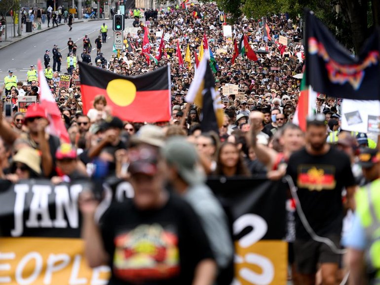 There are fears police will extend protest laws, banning Sydney's Invasion Day rally on January 26. (Steven Markham/AAP PHOTOS)