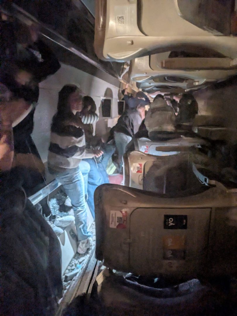 At least 21 people have died and 100 are injured after two high-speed trains derailed in Spain. The horror crash happened in Adamuz near Cordoba at around 6.40pm local time on Sunday and has left dozens seriously injured, with many people remaining trapped in the wreckage. The trains - one travelling from Málaga to Madrid, the other bound for Huelva and running on an adjacent line - both overturned as they travelled at high speed. El Mundo reported that one of the deceased was the driver of the Huelva-bound train. Picture: Unknown