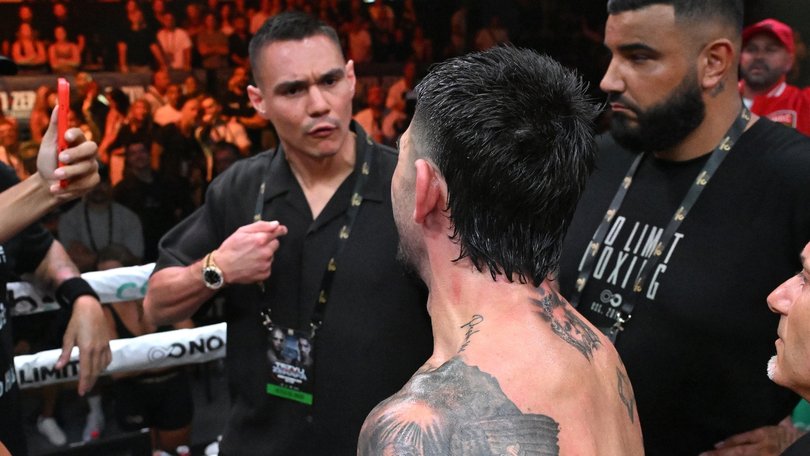 Tim Tszyu confronted Michael Zerafa in the ring after the stoppage.