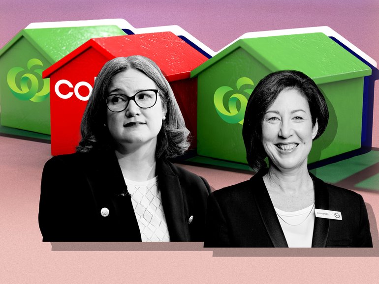Woolworths boss Amanda Bardwell has been under pressure to turn around a slump in market share, with the Leah Weckert-led Coles reporting higher sales growth. 