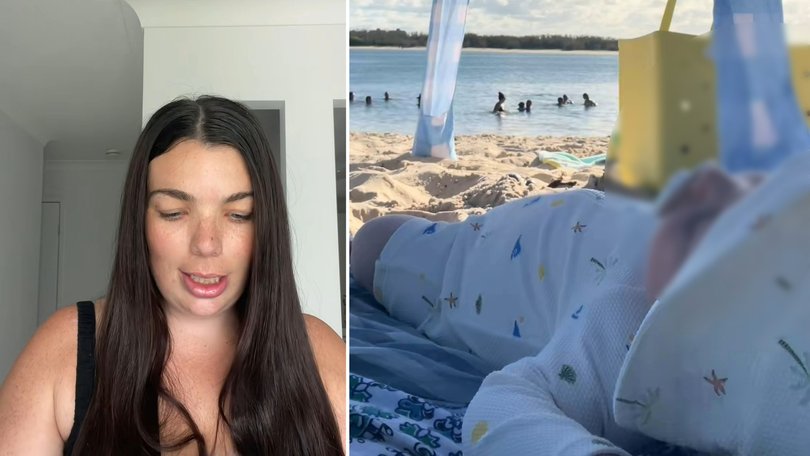 Australian mum Renee has been forced to set the record straight after she was accused of leaving her baby alone on a beach.