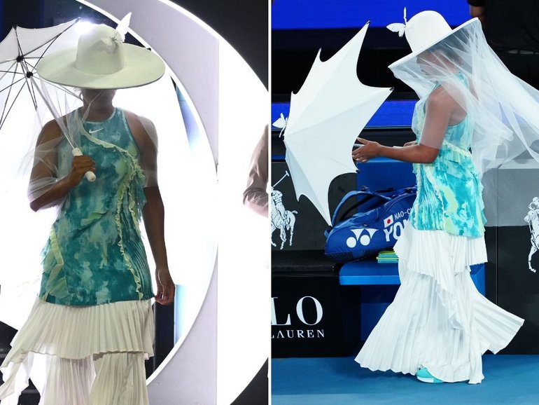 Noami Osaka made an iconic entrance on Tuesday night. 