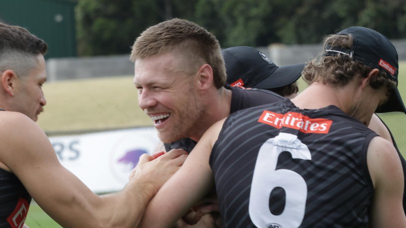 Jordan De Goey at Collingwood AFL training. Friday, January 16, 2026. Picture: David Crosling