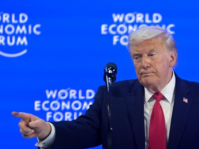 Wall St rallied after US President Donald Trump's speech at Davos. (AP PHOTO)