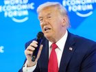 President Donald Trump speaks to the World Economic Forum in Davos, Switzerland, on Wednesday, Jan. 21, 2026.  (Doug Mills/The New York Times)